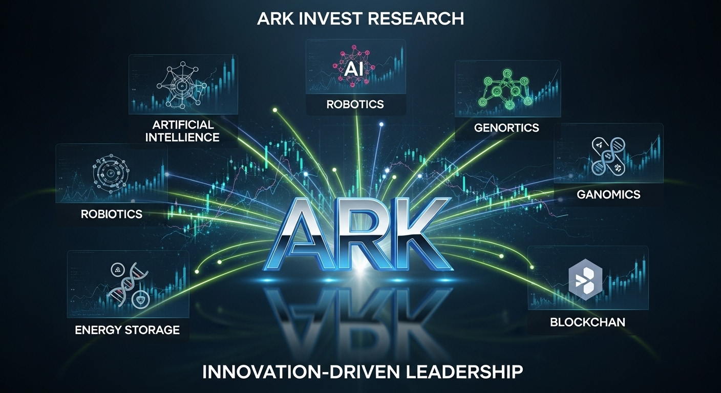 Cathie Wood presenting ARK Invest research on ASX 200 rebound and sector leaders.