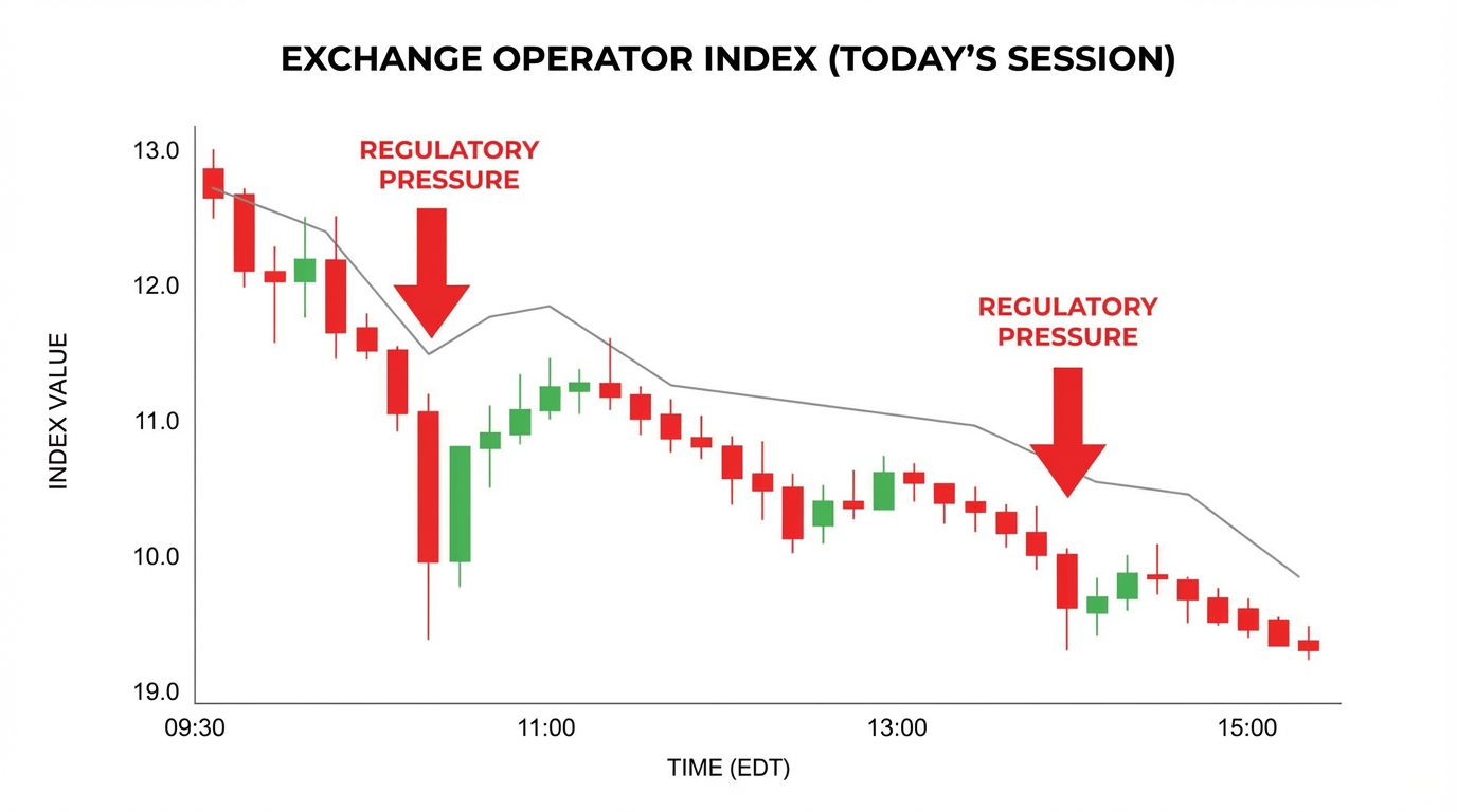 ASX governance failures market snapshot showing today's trends and percentage changes across financial infrastructure sectors.